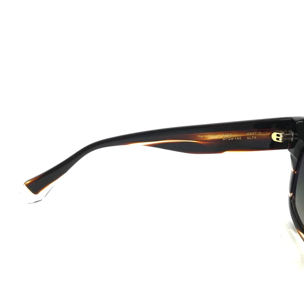 Gigi Studios Sunglasses ALFA 6897/2 Striped Horn Frames w/ Green Gradient Lenses
